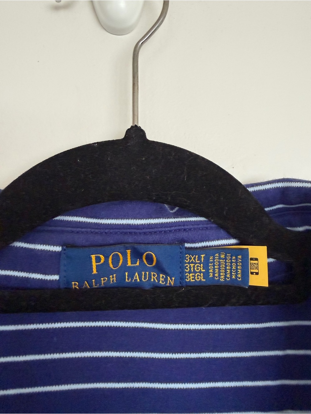 Polo Ralph Lauren 3XLT Blue Striped Cotton Polo Shirt Classic Pony - Picture 4 of 6